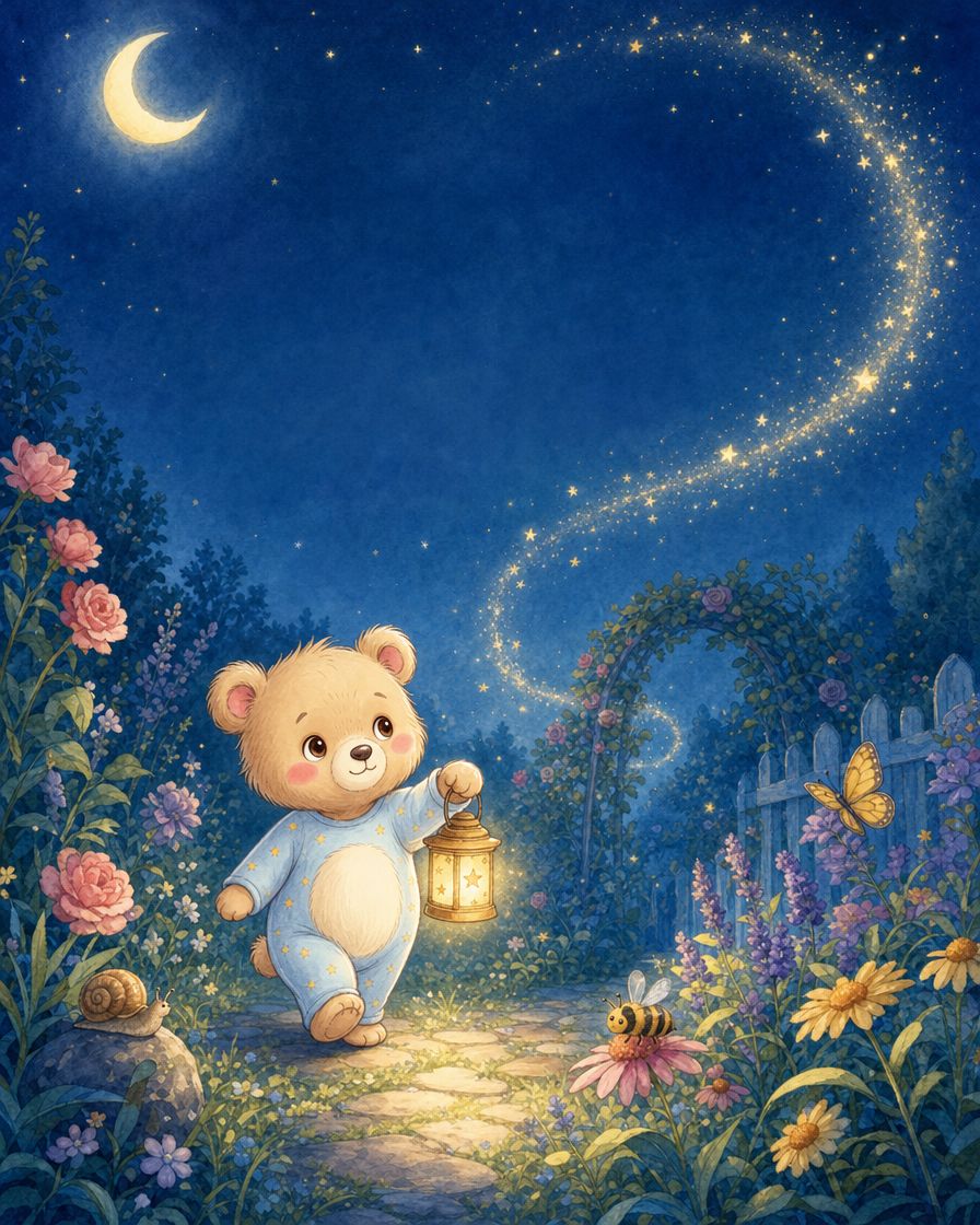Bombo the bear with his lantern